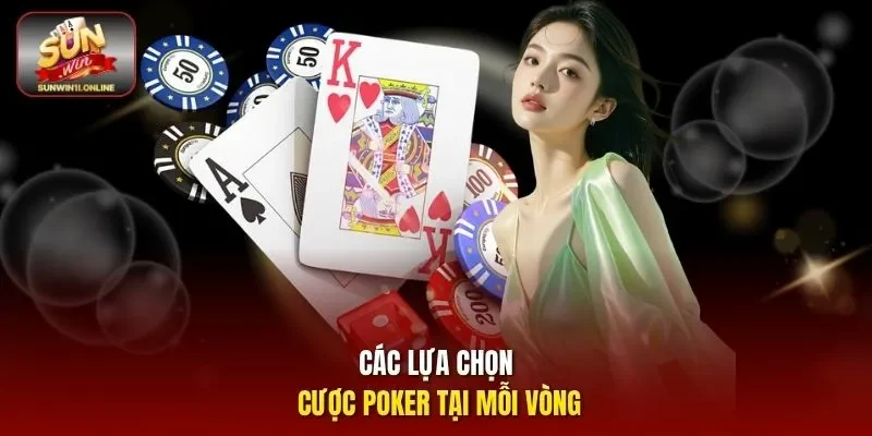Poker - Bật Mí Chiến Thuật Đặt Cược Cùng Luật Chơi Dễ Hiểu 4 Sunwin Các lựa chọn cược Poker tại mỗi vòng